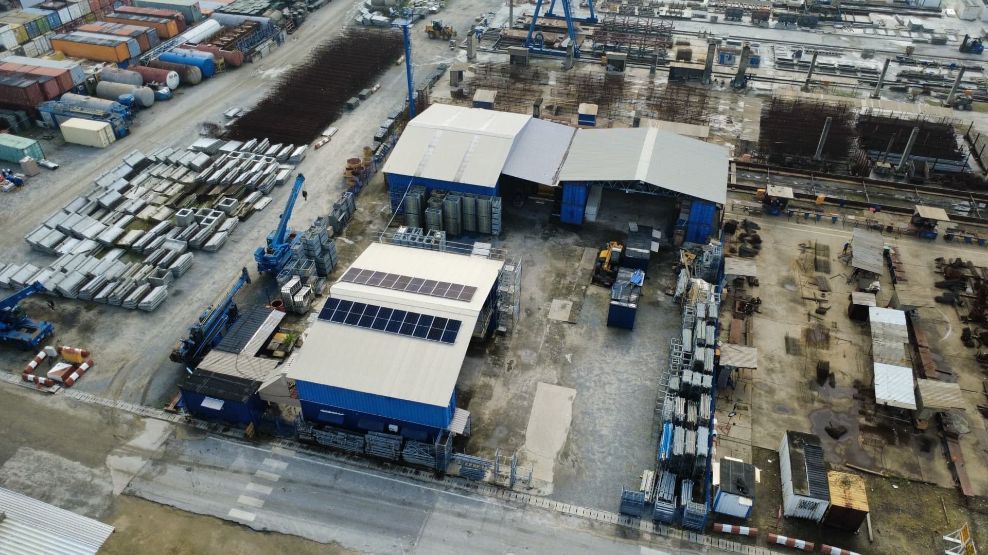 Solar panels powering the Formyard warehouses