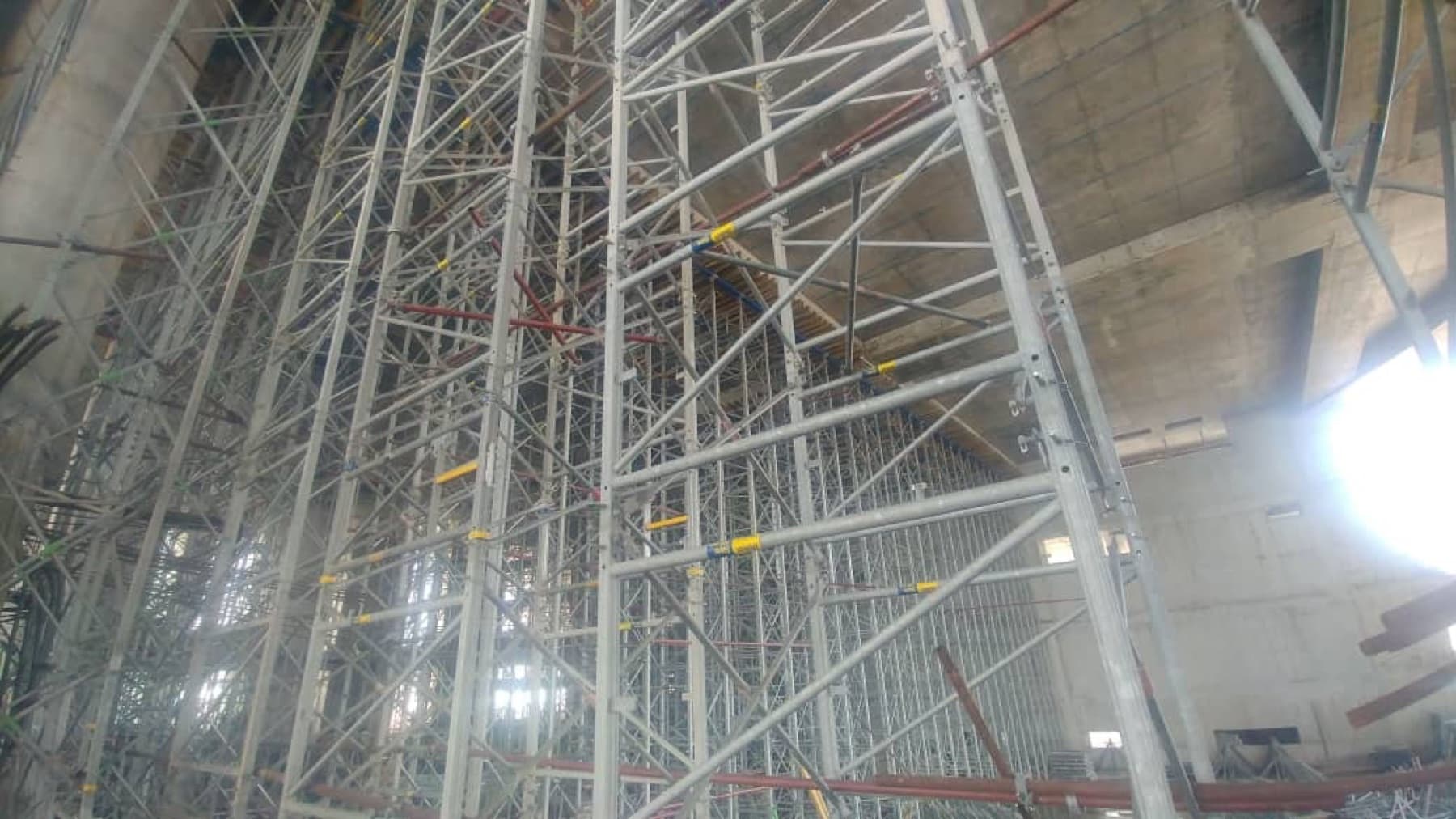Rental shoring and scaffolding systems on site